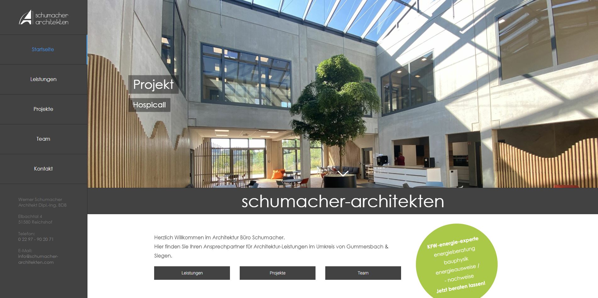 Screenshot einer WordPress Website