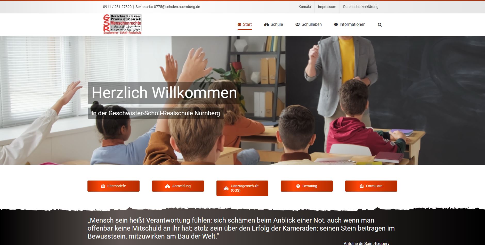 Screenshot einer WordPress Website